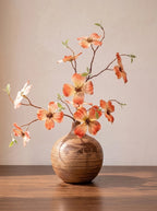 Elegant Coral Dogwood Blossom Artificial Floral Arrangement