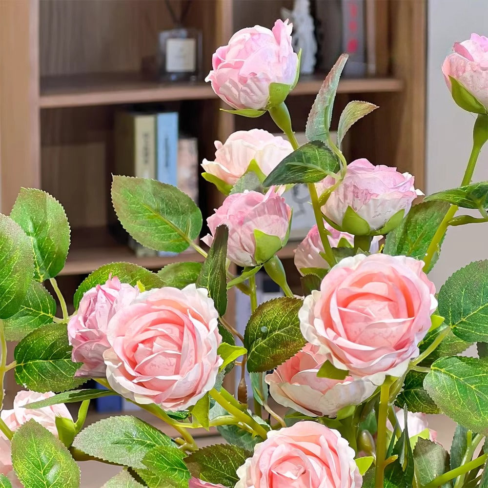 Blush Bubble-Rosen-Cluster Kunstblumenarrangement