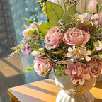 Romantic Rosette Cluster Faux Floral Arrangement