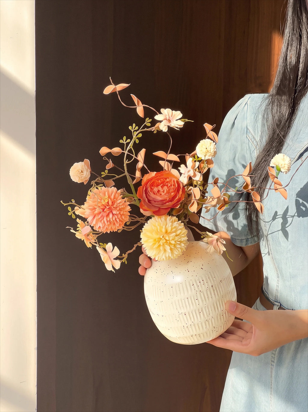 Autumn Spherical Bloom Artisan Faux Floral Arrangement