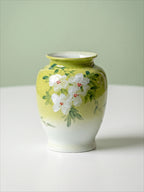 French Country Hand-painted White Jasmine Ceramic Vase