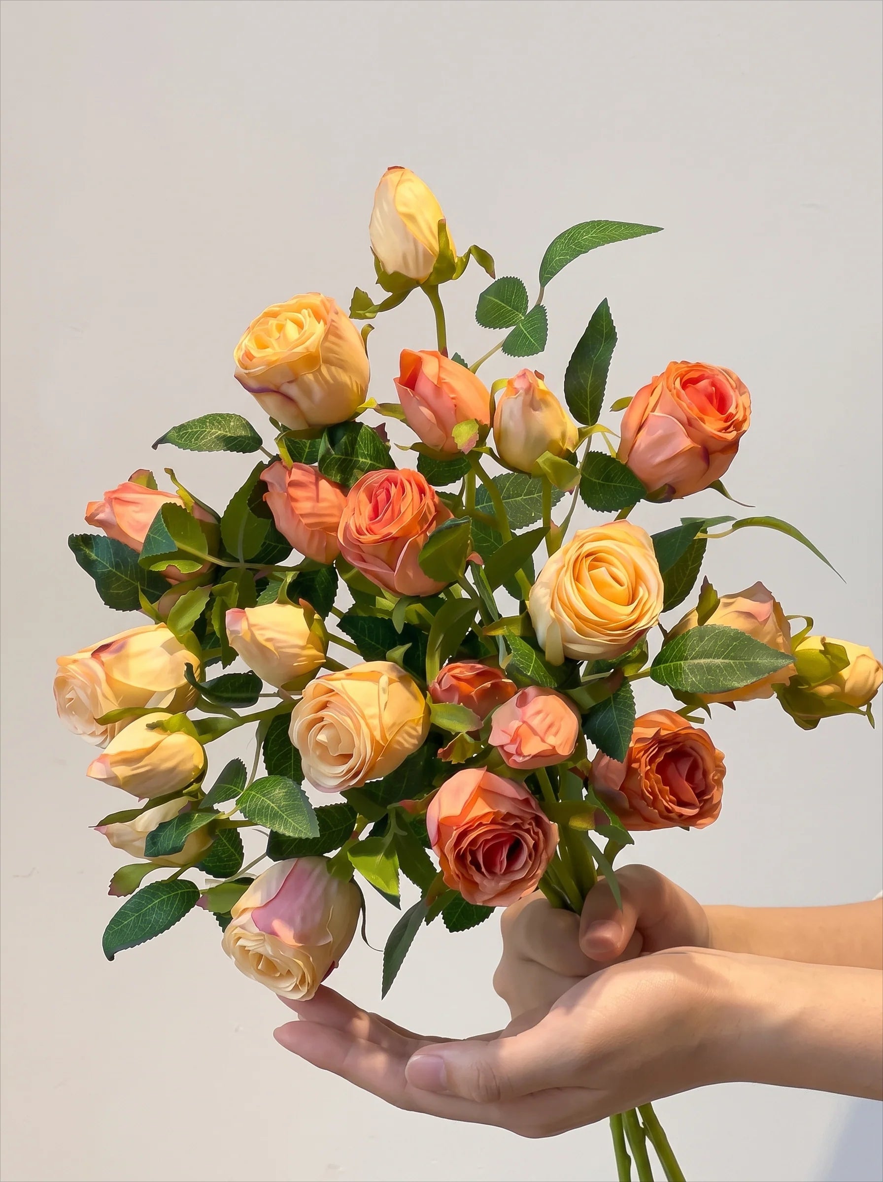 Vintage Oil-Paint Rose Elegance Faux Floral Arrangement