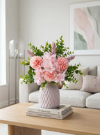 Fresh Meadow Pink Spherical Mum & Greenery Artificial Floral Arrangement