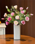 Arrangement floral artificiel Lisianthus Rose Doux