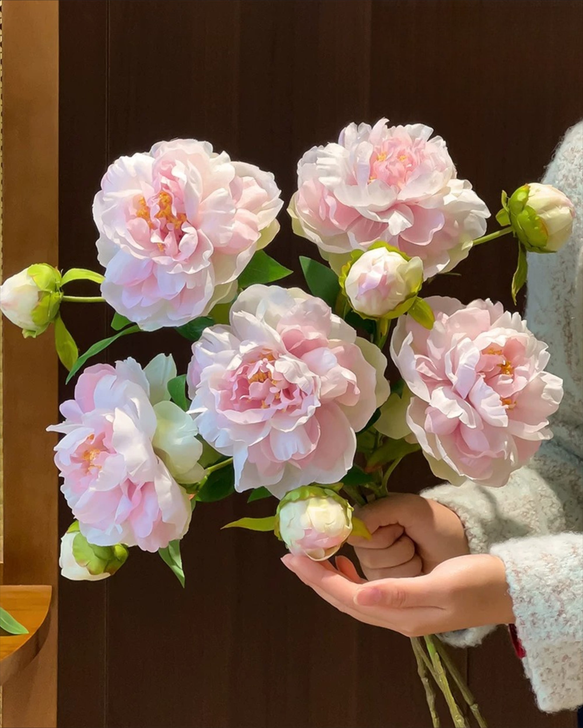 Arrangement floral artificiel Fleur de Pivoine Blush