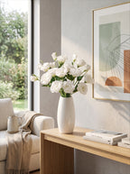 Elegant White Lisianthus Artificial Floral Arrangement