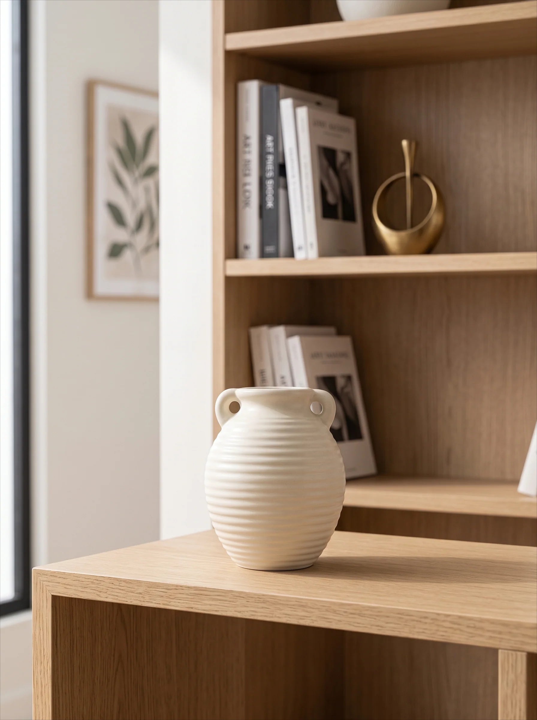 Creamy Ripple Texture Duo Ear Vase