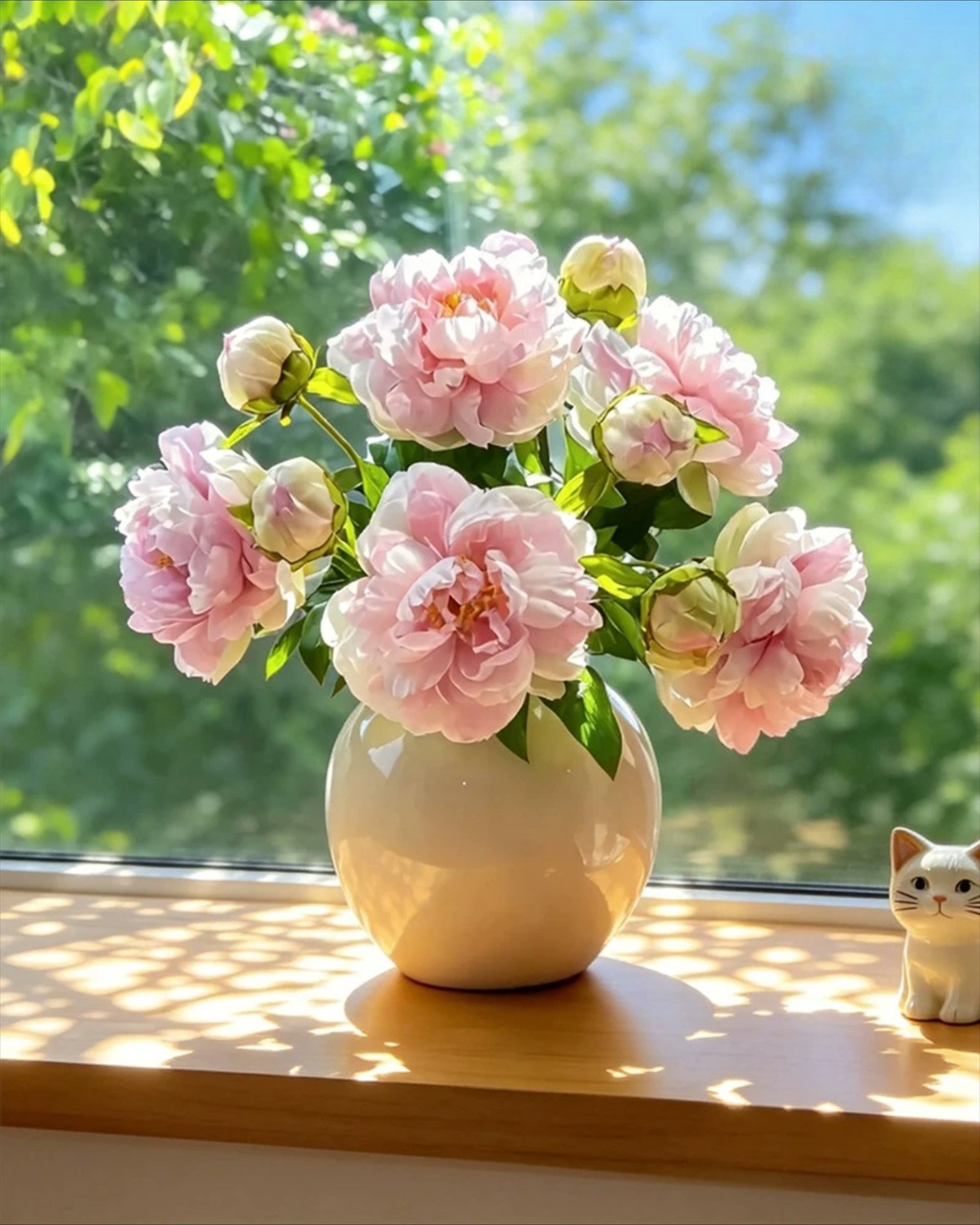 Arrangement floral artificiel Fleur de Pivoine Blush