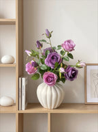 French Romantic Vintage Purple Rose Artificial Floral Arrangement