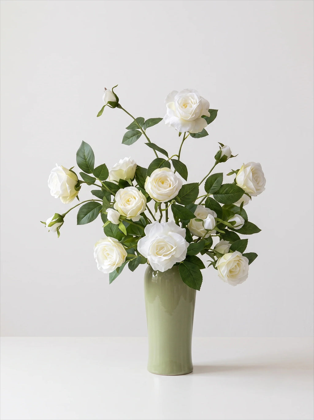 Luxurious Romantic White Starry Rose Faux Floral Arrangement