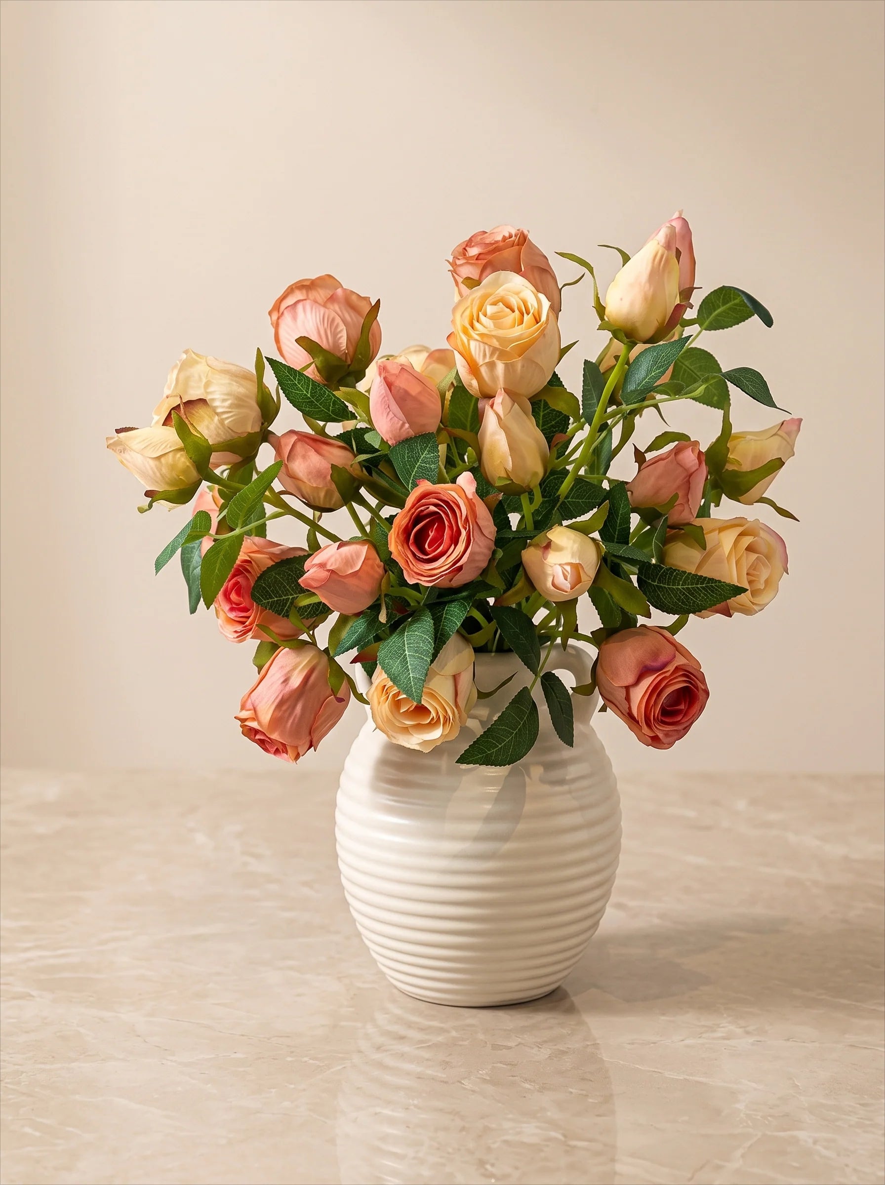 Creamy Ripple Texture Duo Ear Vase
