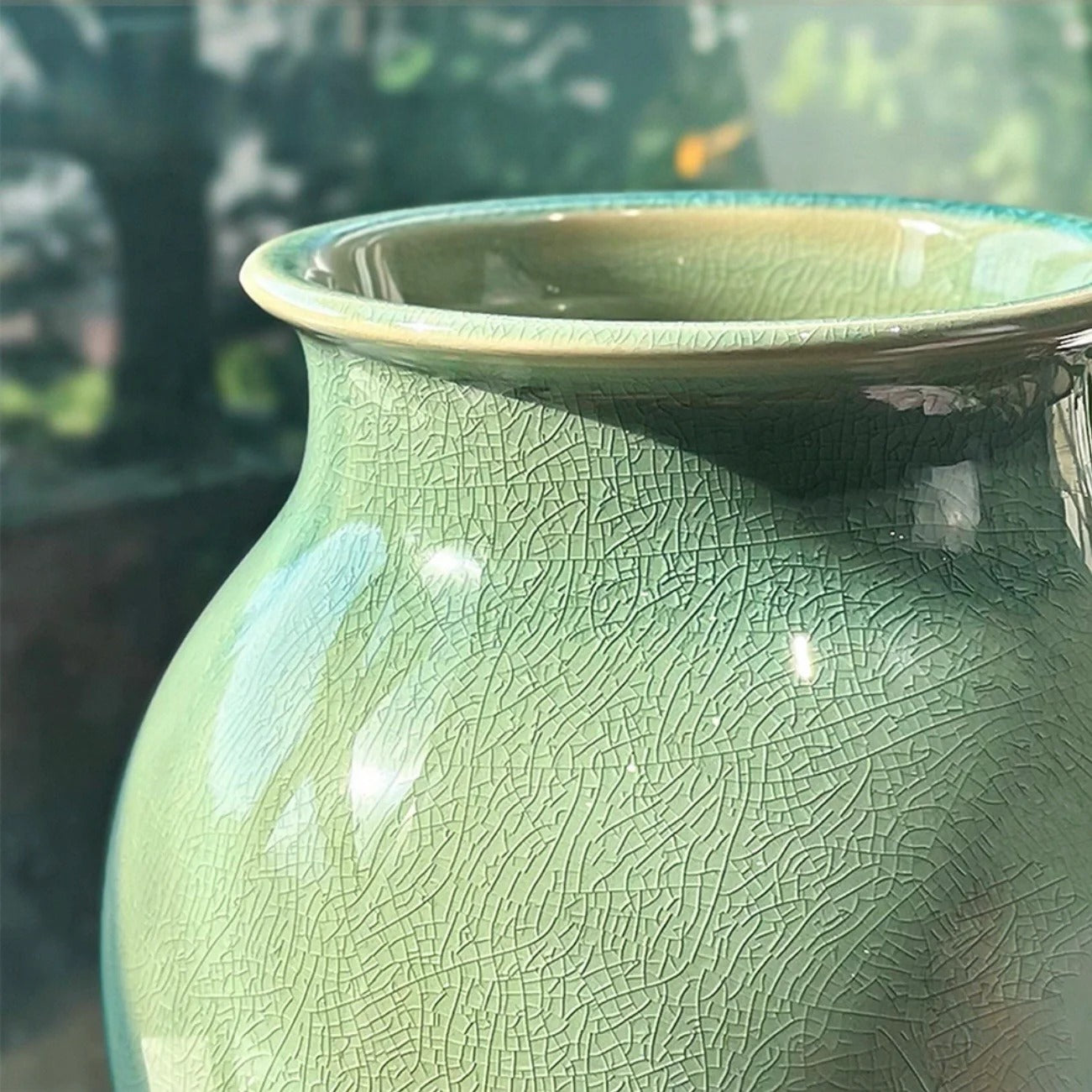 Celadon Green Crackle Glaze Vase