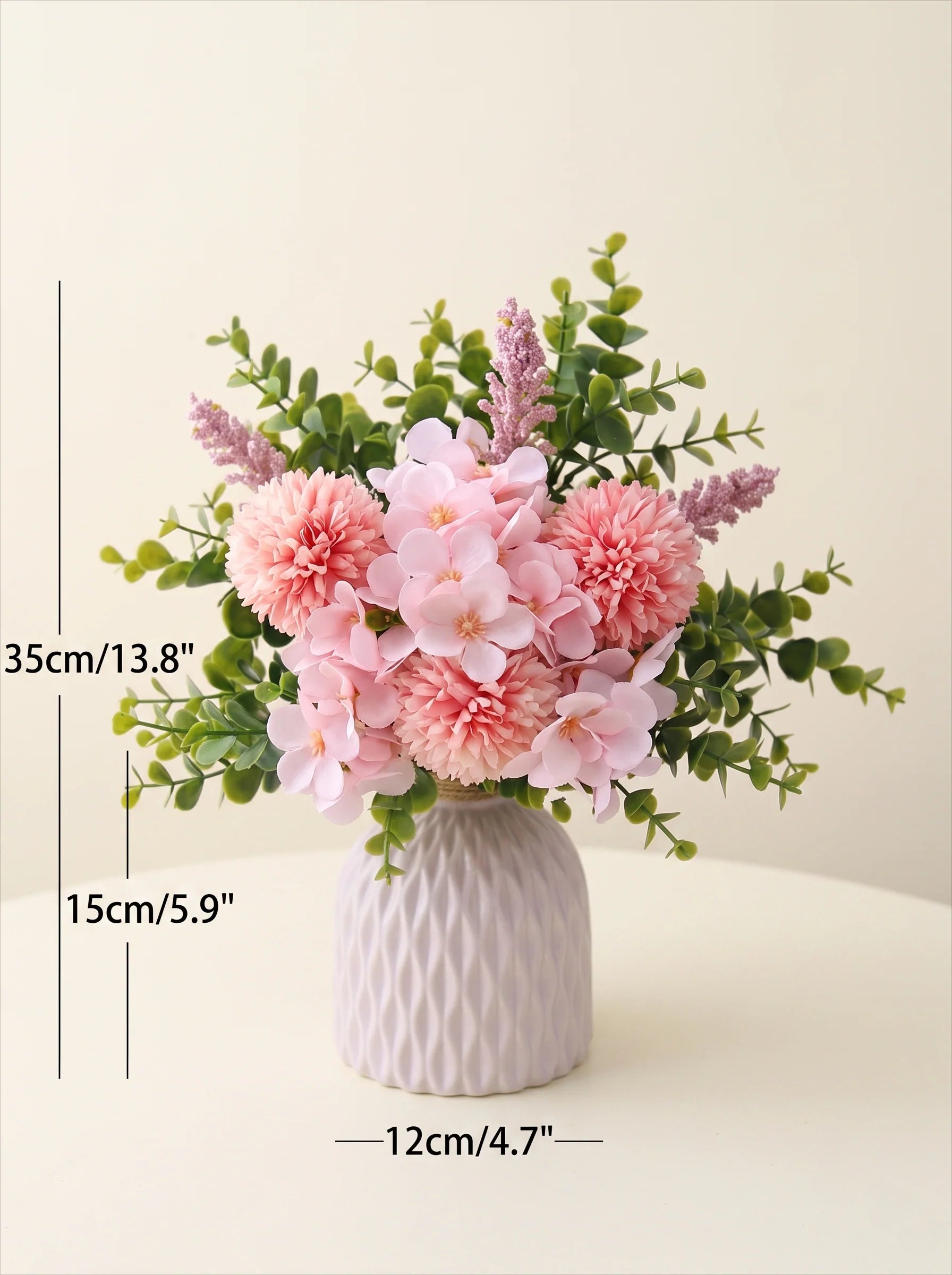 Fresh Meadow Pink Spherical Mum & Greenery Artificial Floral Arrangement