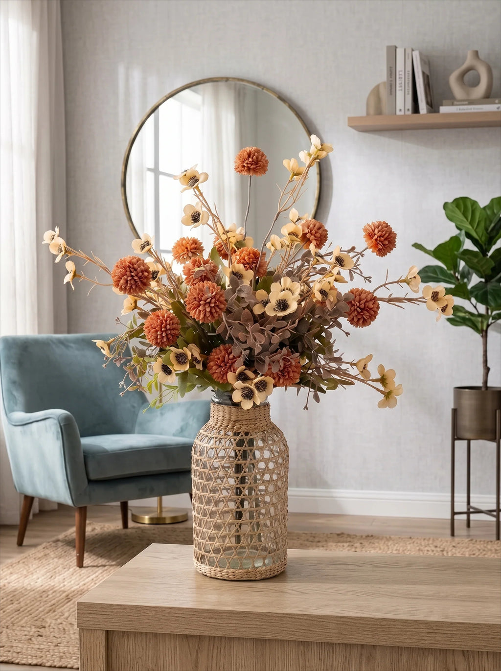 Woven Rattan Vase - Natural