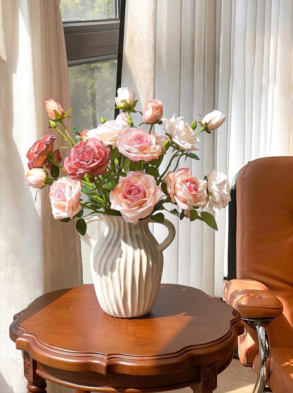 Blush Rose Symphony Artisan Faux Floral Arrangement