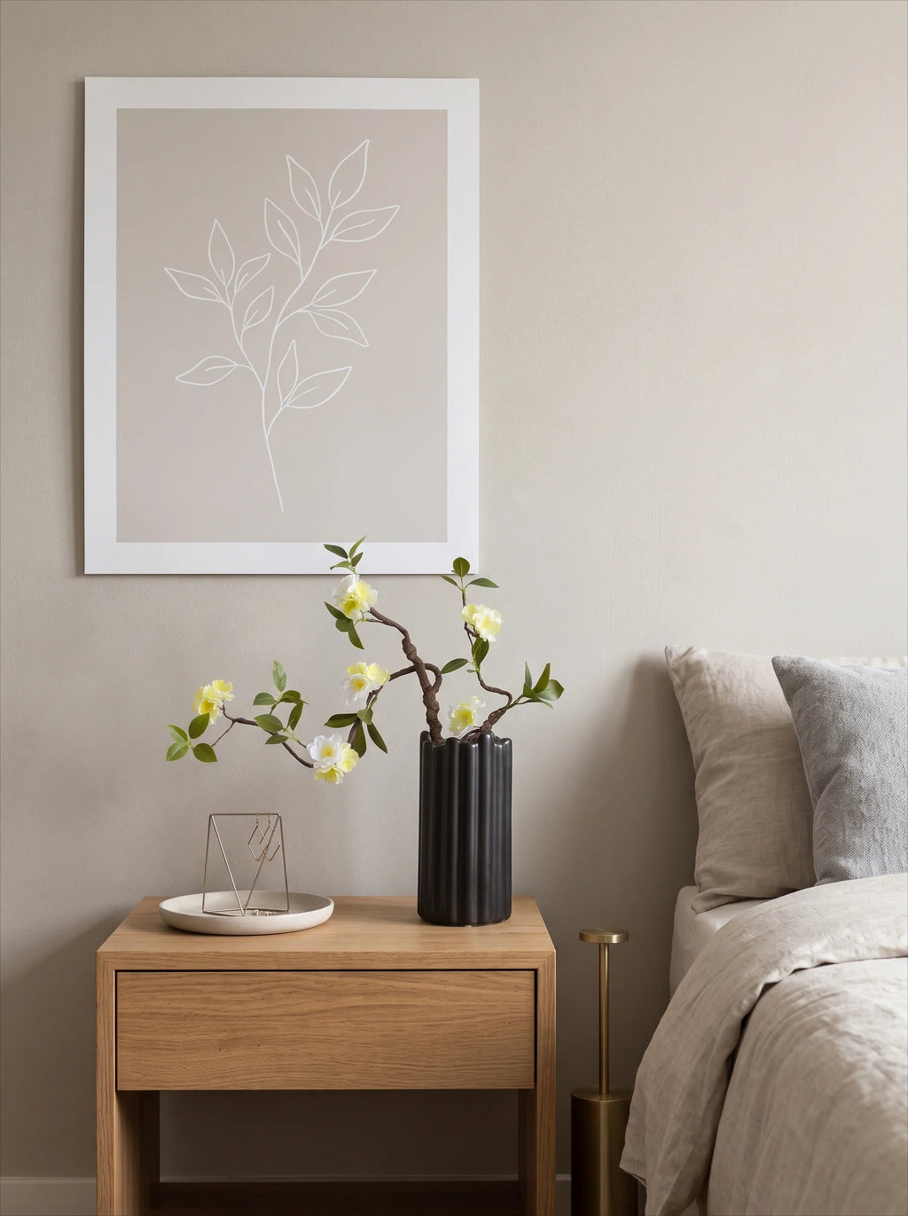 Minimalist Zen Sculptural Blossom Branch Artificial Floral Arrangement