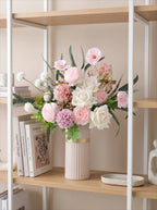 Ethereal Pastel Peony Rose Bloom Artificial Floral Arrangement