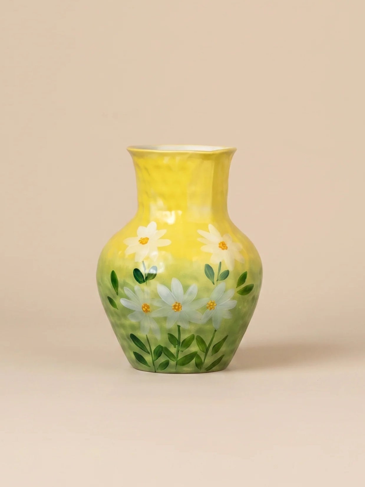 Hand-painted Sunshine Meadow Floral Ceramic Vase