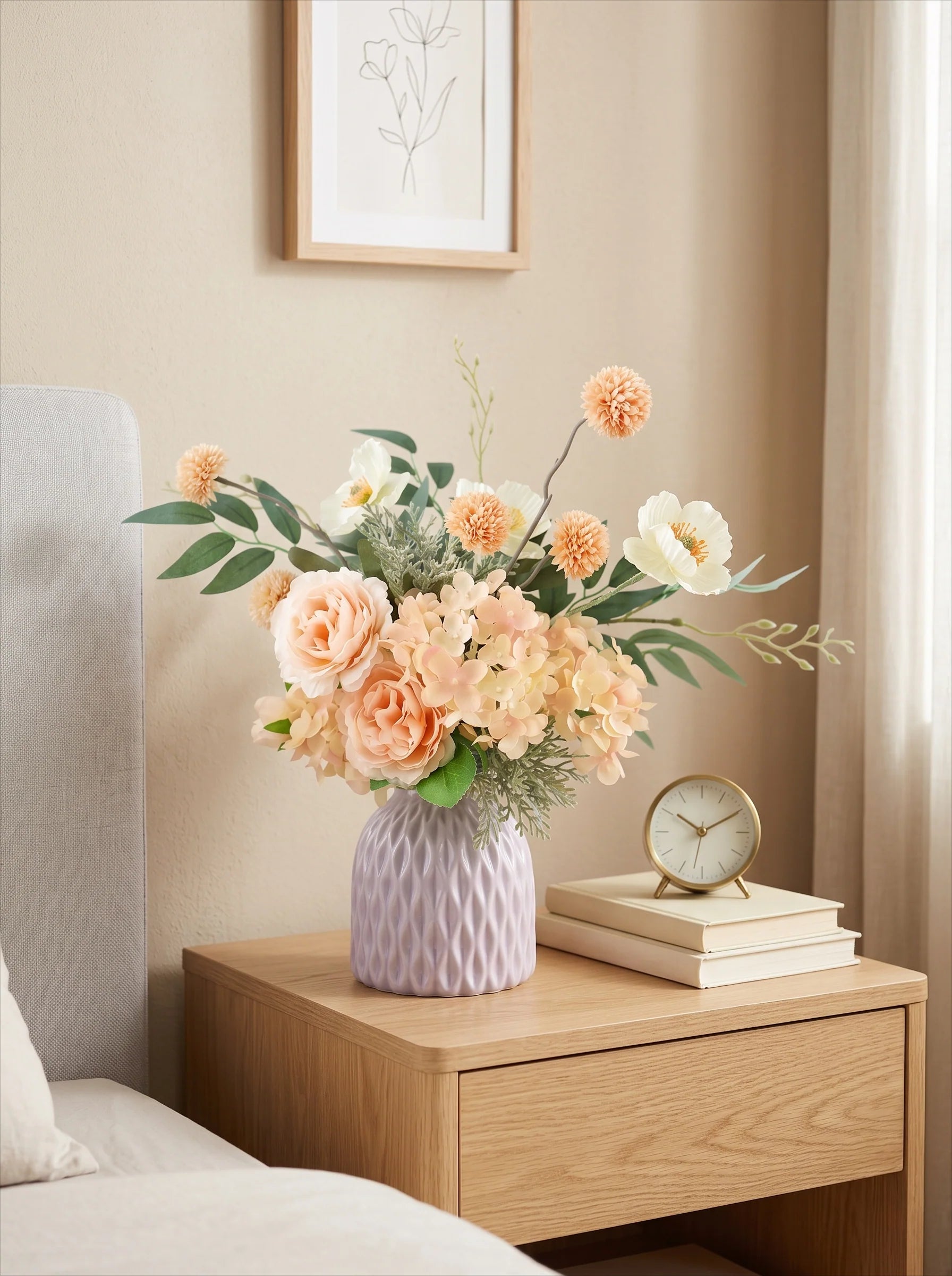 Nordic Blush Peony Hydrangea Artificial Floral Arrangement