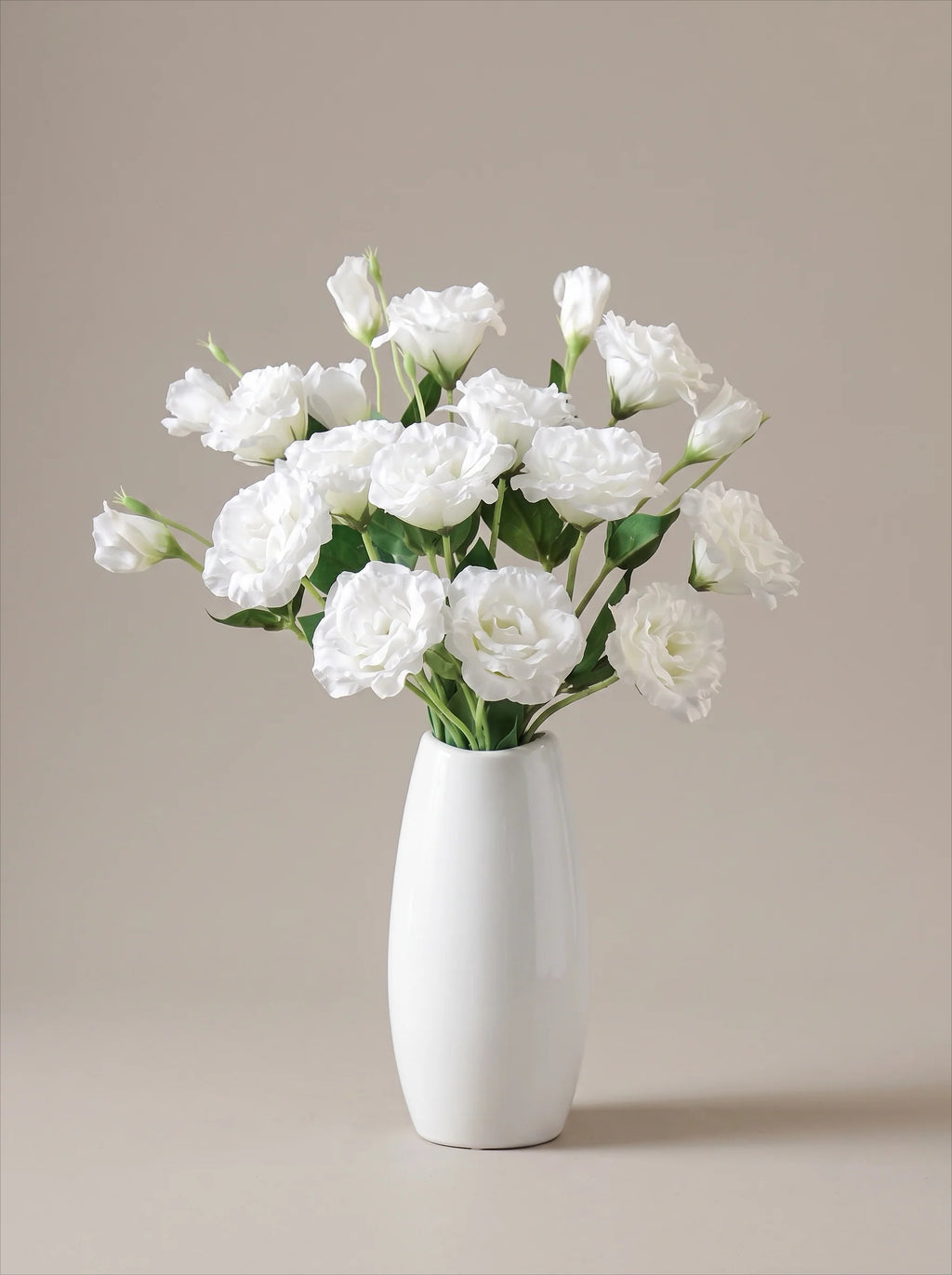 Elegant White Lisianthus Artificial Floral Arrangement