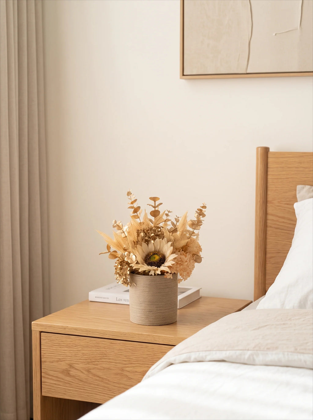 Autumn Retro Sunflower Artificial Flower Arrangement with Vase