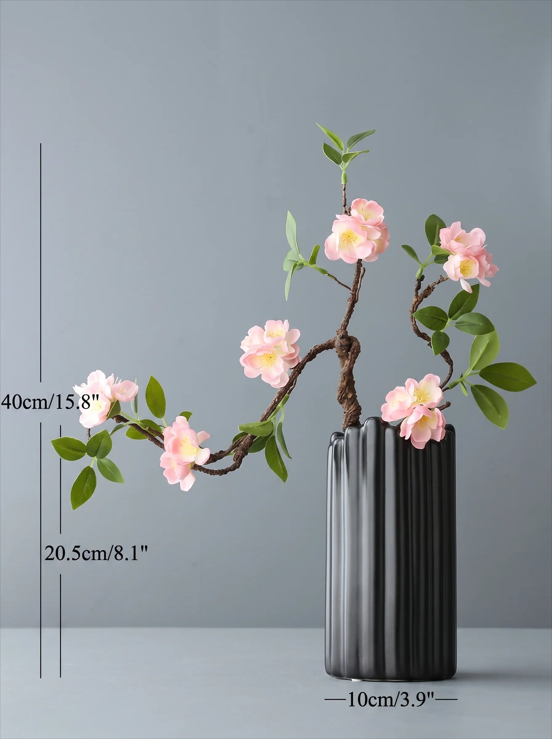 Minimalist Zen Sculptural Blossom Branch Artificial Floral Arrangement