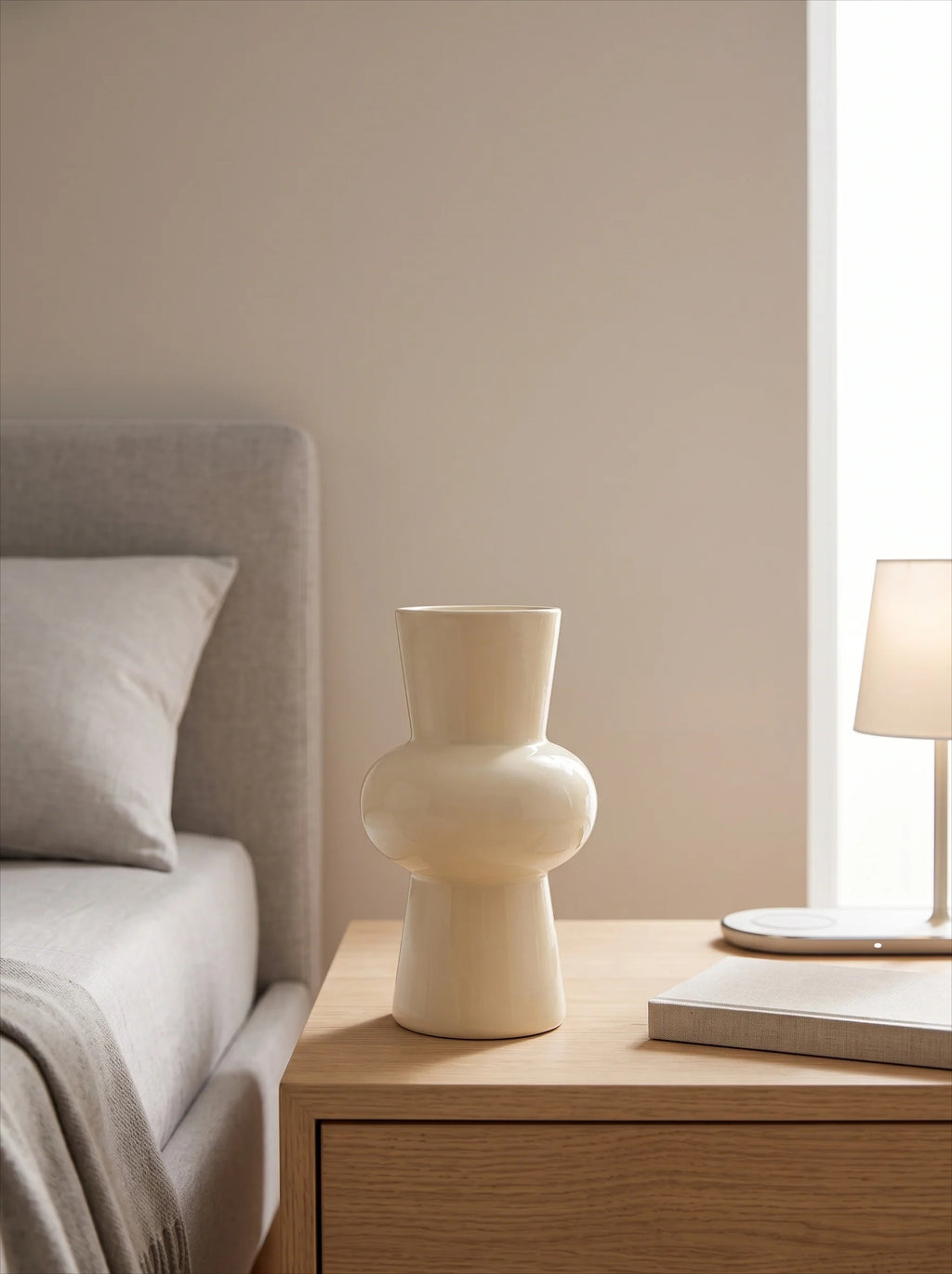 Retro Ceramic Vase - Light Yellow