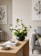 Luxury Zen Asian-Inspired Plum Blossom Artificial Floral Arrangement