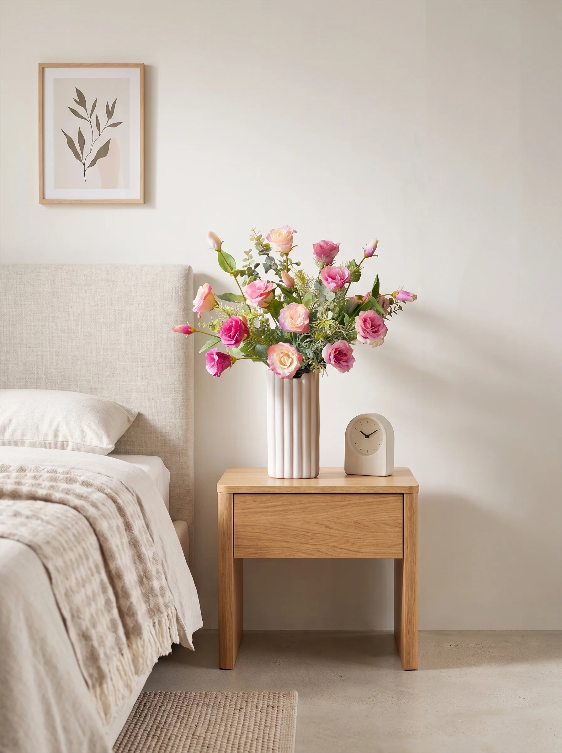 Soft Pink Lisianthus Faux Floral Arrangement