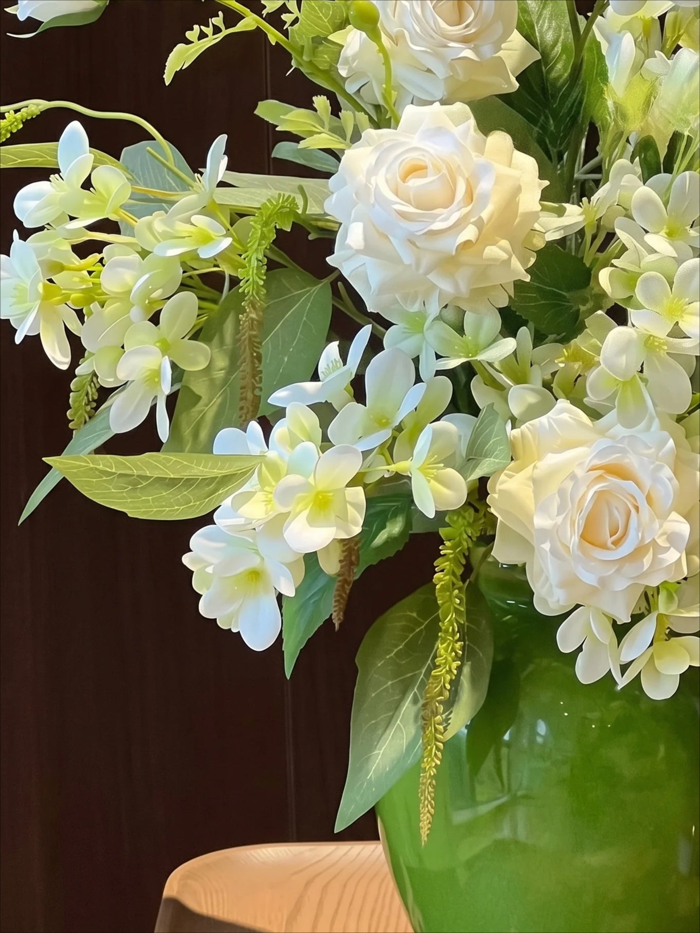 Nordic White Rose & Blossom Breeze Faux Floral Arrangement