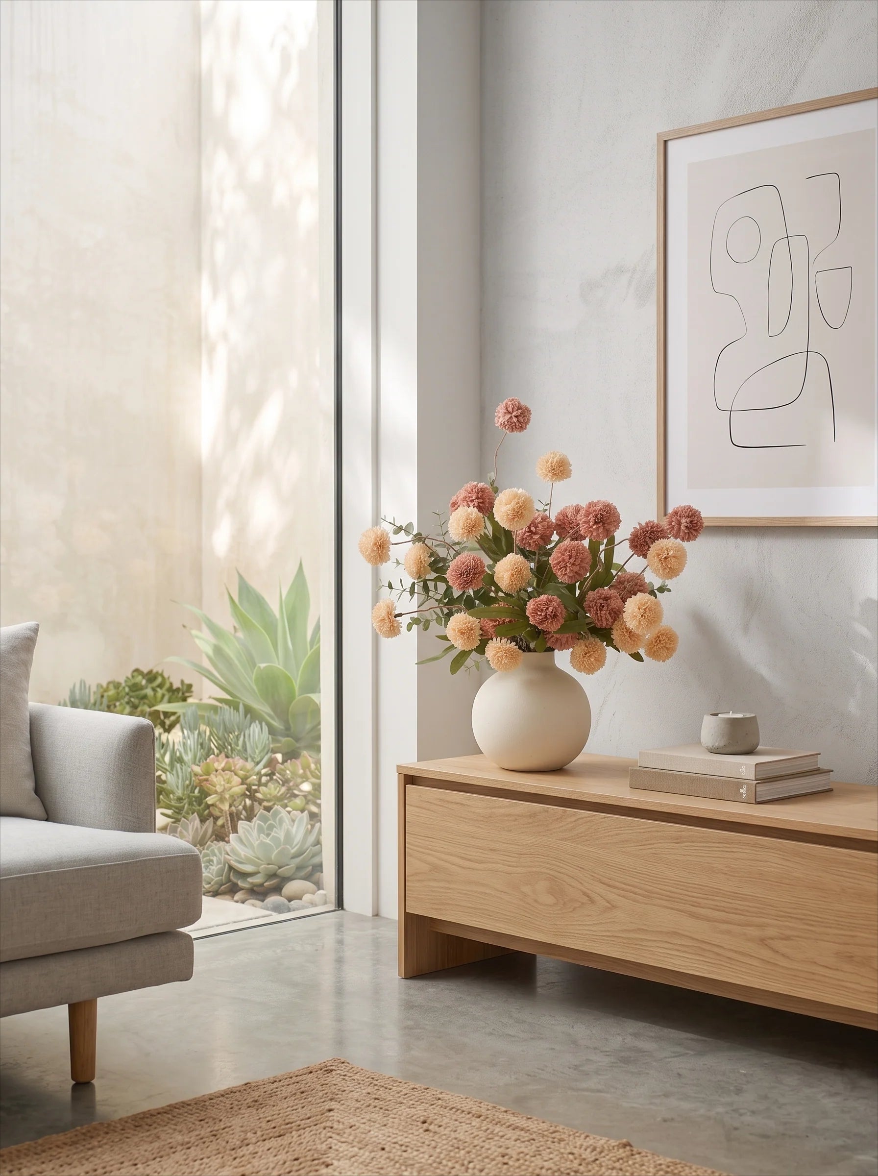 Pastel Dandelion Artificial Floral Arrangement