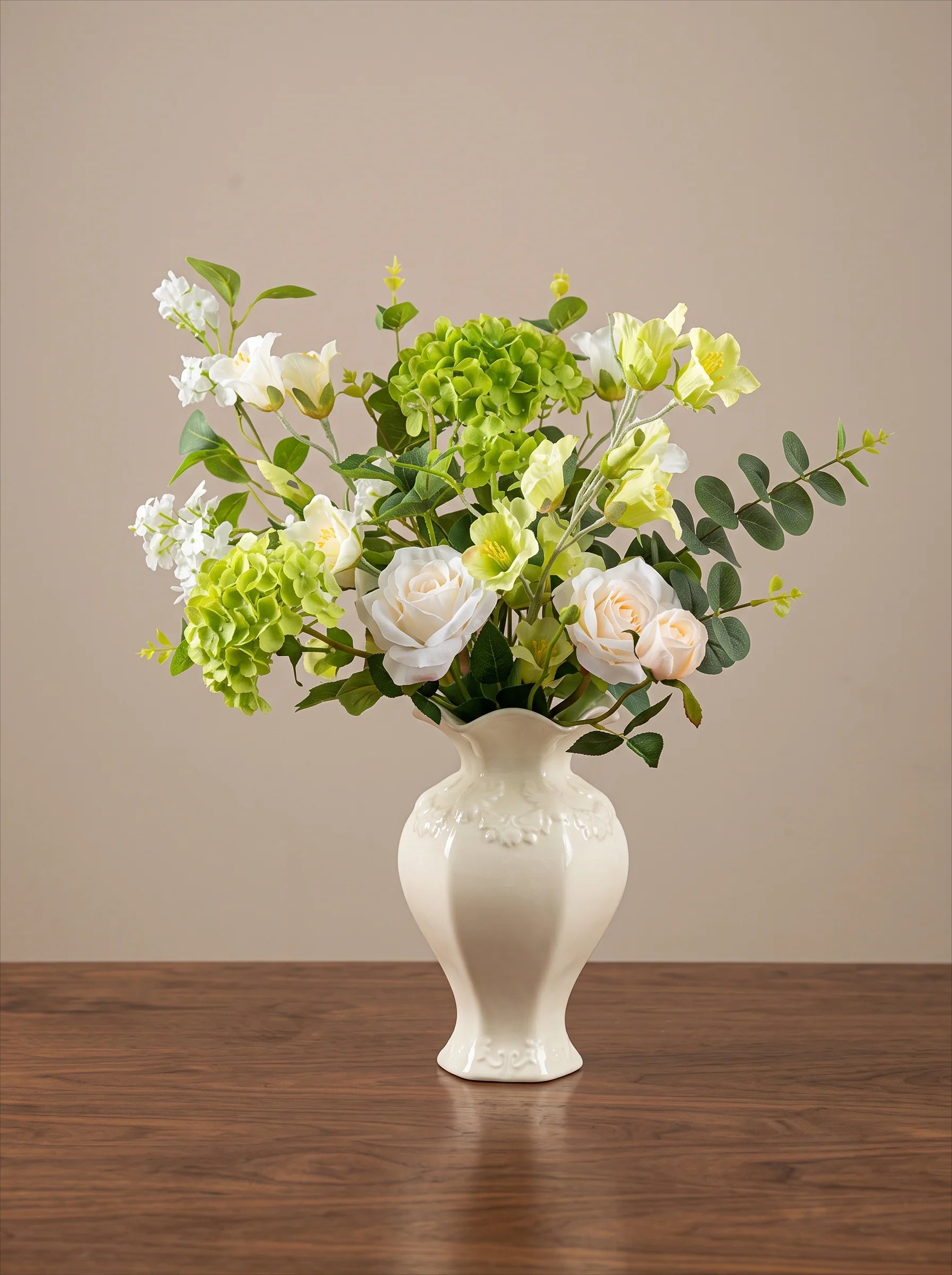 Serene Lavender Blossom Tabletop Faux Floral Arrangement