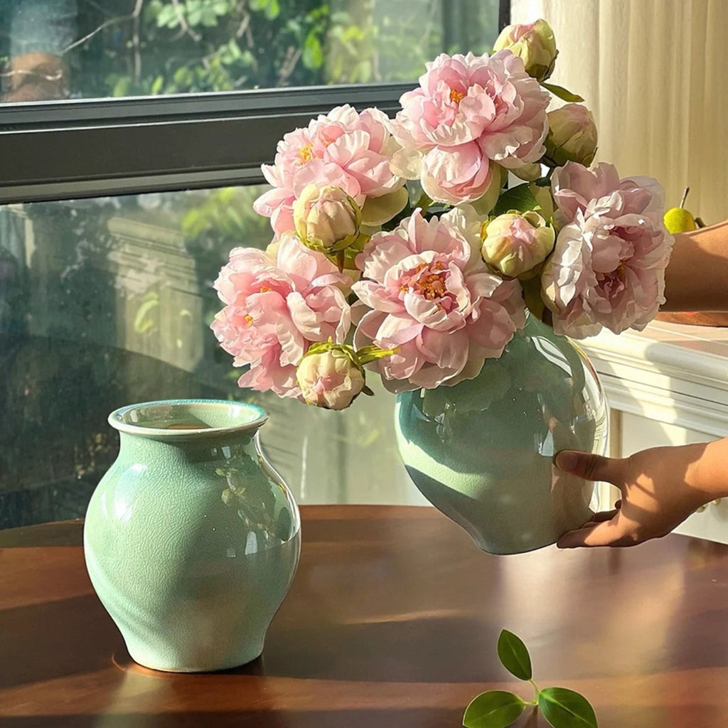 Celadon Green Crackle Glaze Vase
