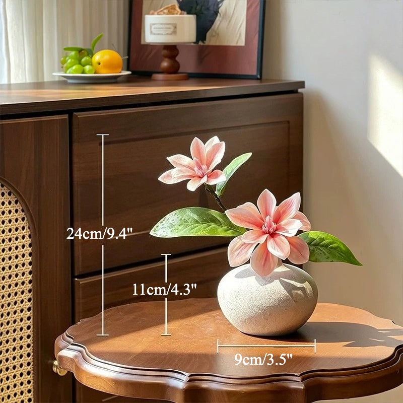 Serene Blush Magnolia Sculptural Silhouette Artificial Floral Arrangement