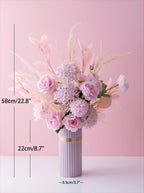 Nordic Pastel Peony Hydrangea Eucalyptus Artificial Floral Arrangement