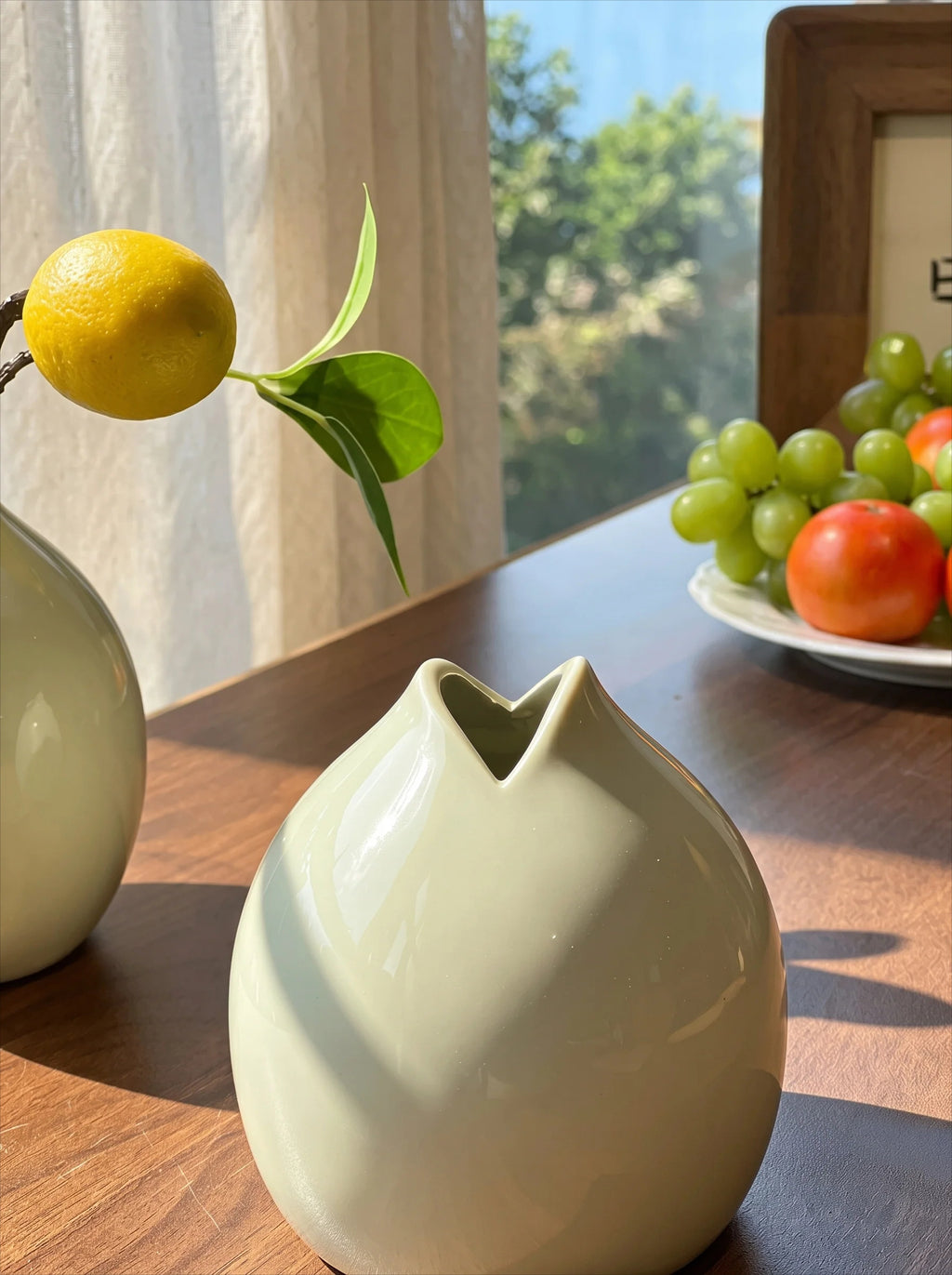 Serene Zen Lemon Fruit Sculpture Artificial Floral Arrangement