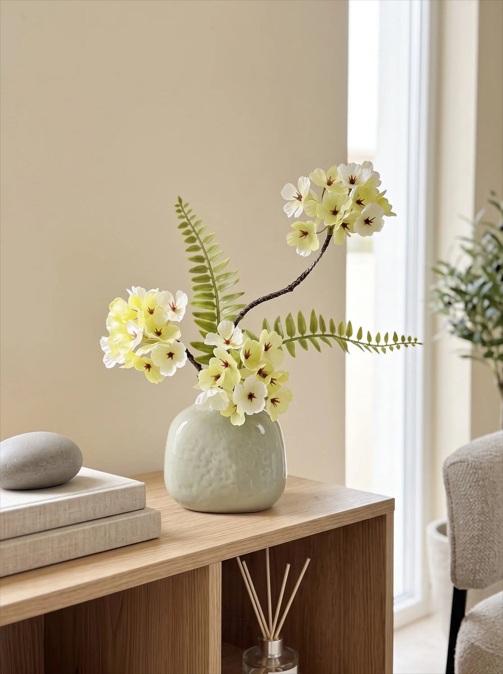 Minimalist Fresh-Looking Plumbago Mini Artificial Floral Arrangement