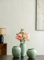 Artisan Sage Green Crackle Ceramic Vase