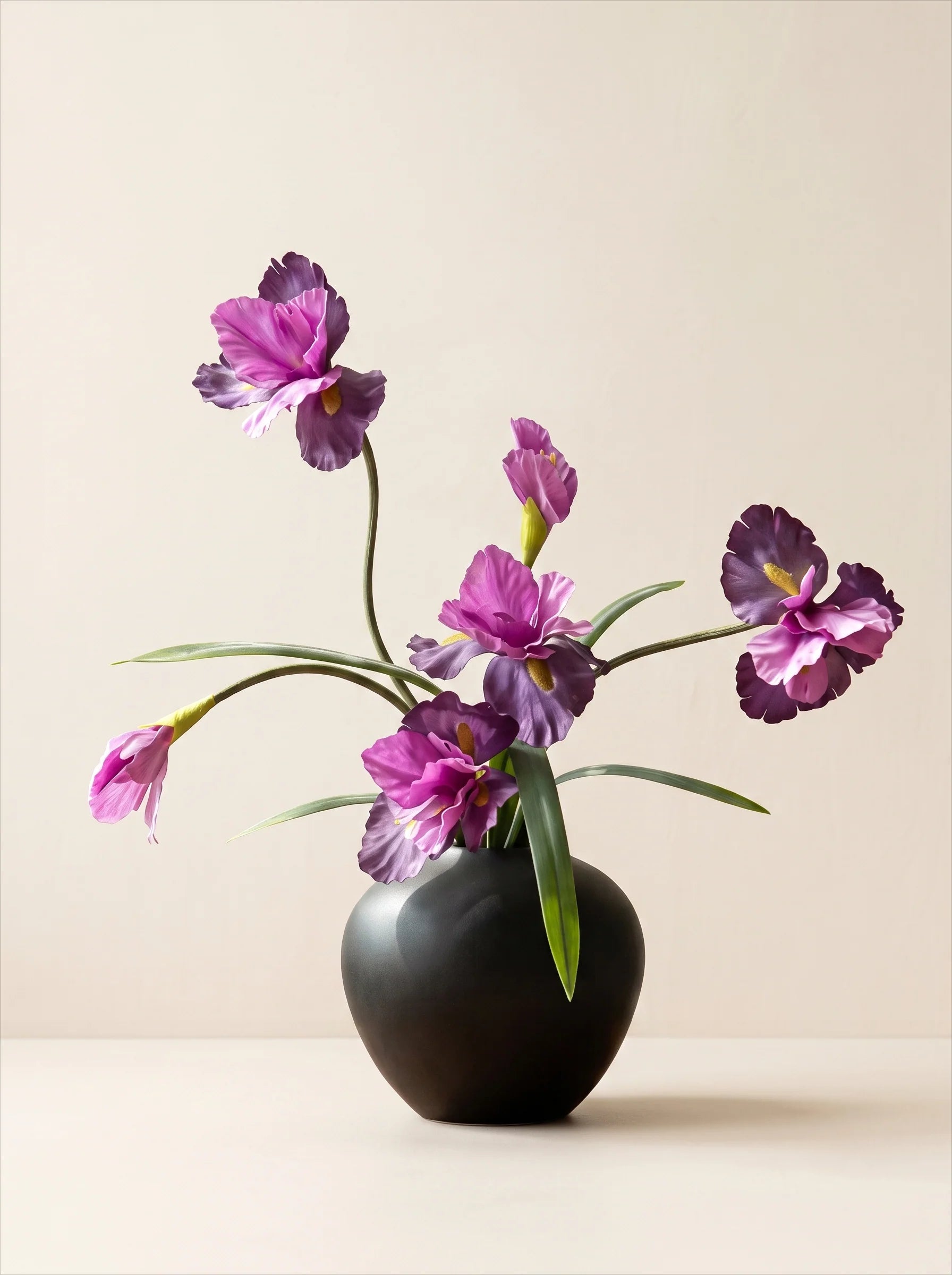 Refined Serene Purple Iris Real-Touch Artificial Floral Arrangement