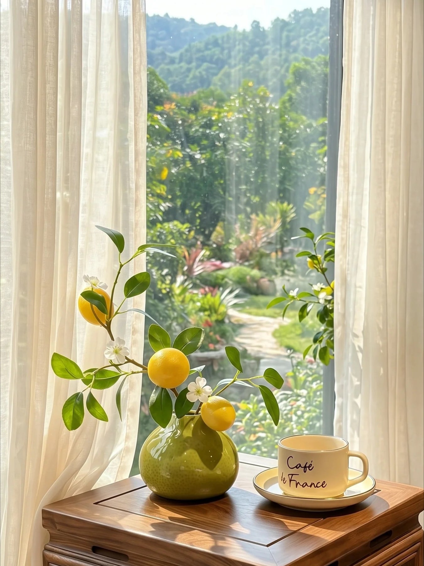 Nordic Mediterranean Fresh Summer Lemon Branch Artificial Floral Arrangement