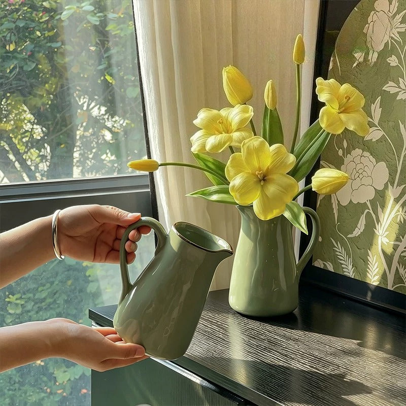 Golden Tulip Artificial Floral Arrangement for Warm Minimalist Living Spaces