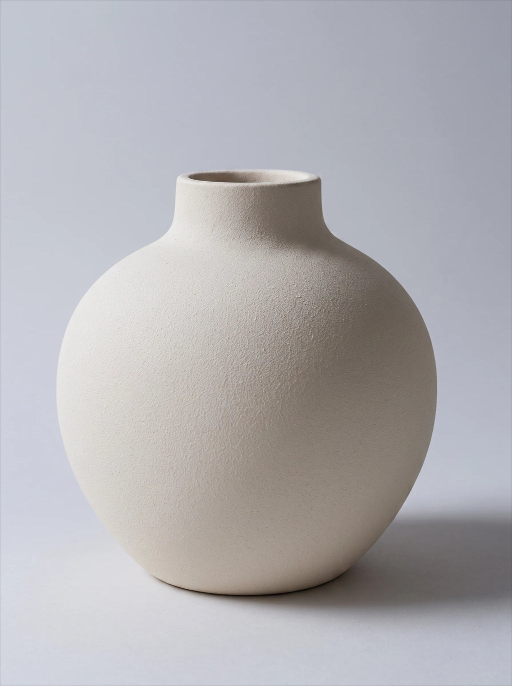 Textured Globe Vase - Creamy White