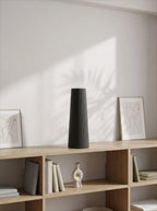 Textured Black Tapered Ceramic Vase
