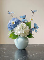 Dreamy Blue Butterfly Hydrangea Artificial Floral Arrangement