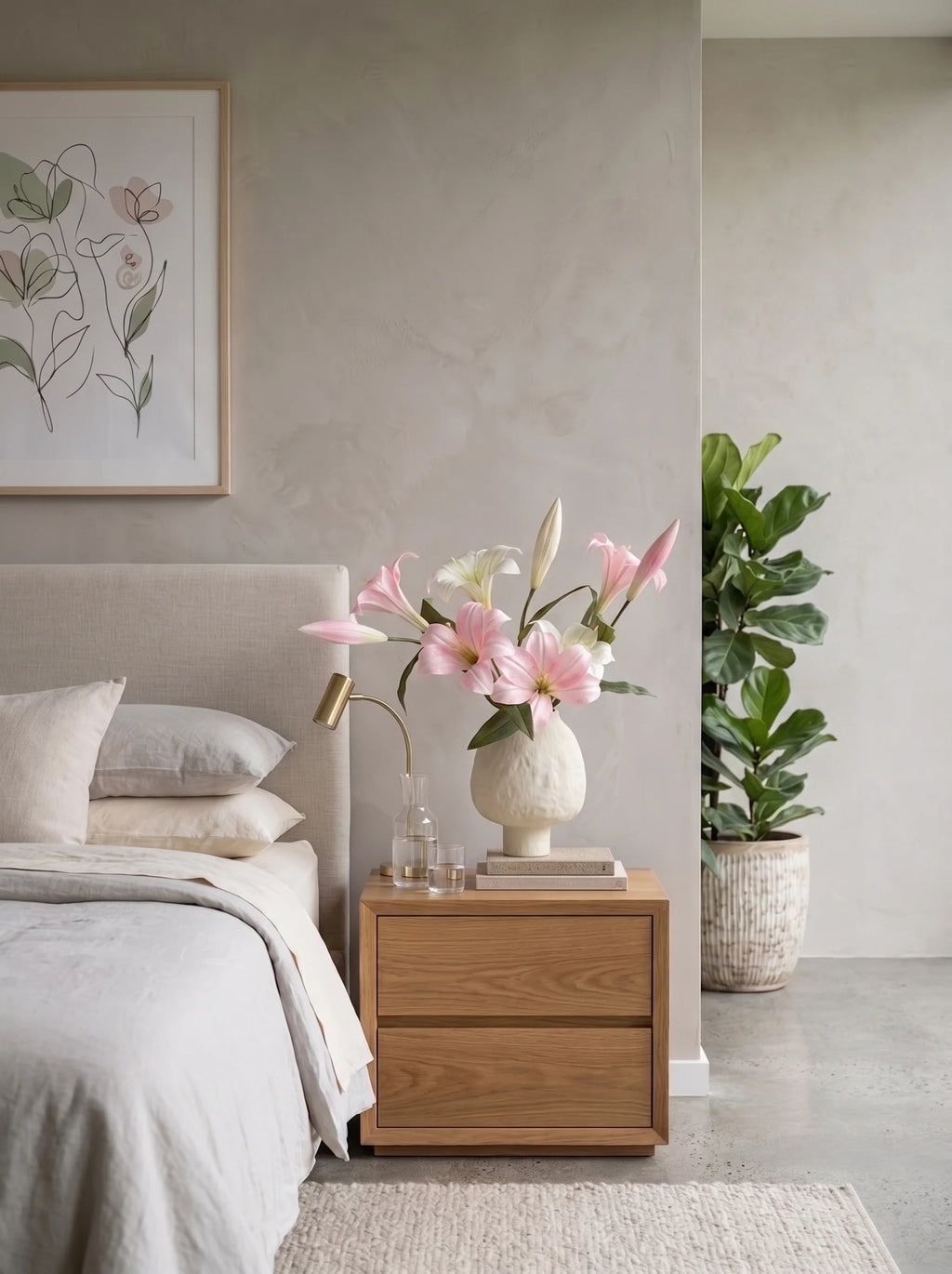 Ethereal Lily Bloom Faux Floral Arrangement