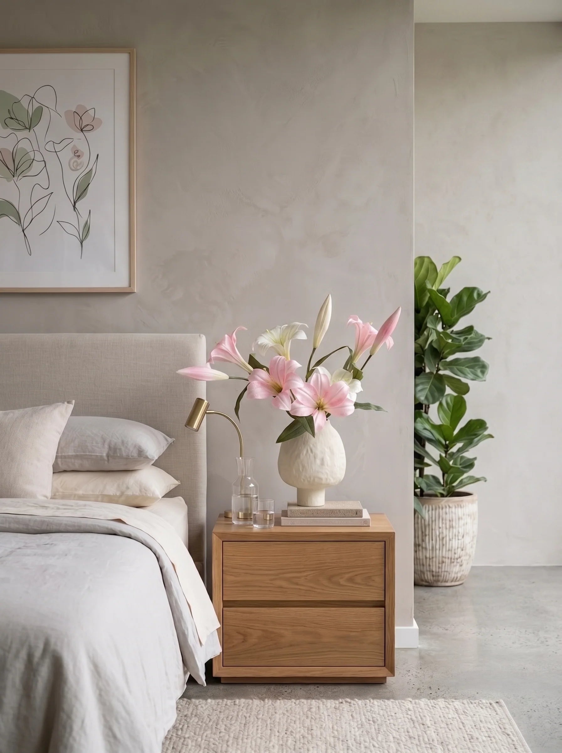 Ethereal Lily Bloom Faux Floral Arrangement