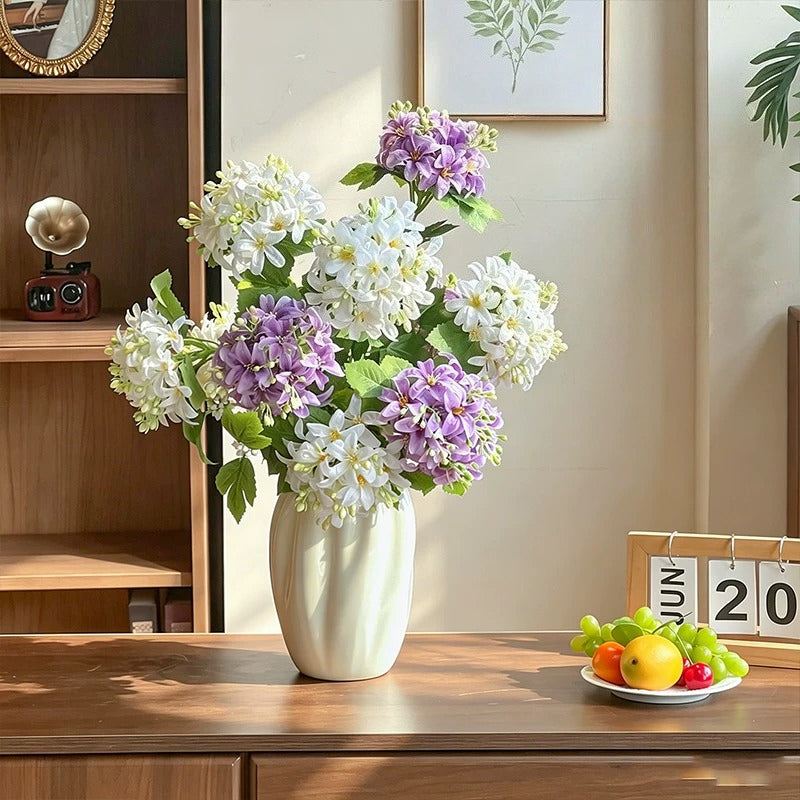 Luxury Real-Touch White Hydrangea Elegant Artificial Floral Arrangement