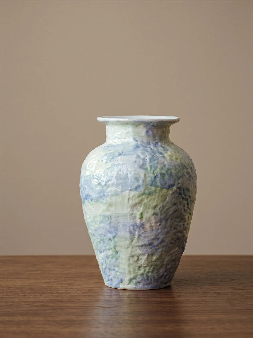 Artistic Pastel Watercolor Hand-Textured Ceramic Vase