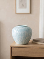 Modern Pastel Splash Glaze Ceramic Vase