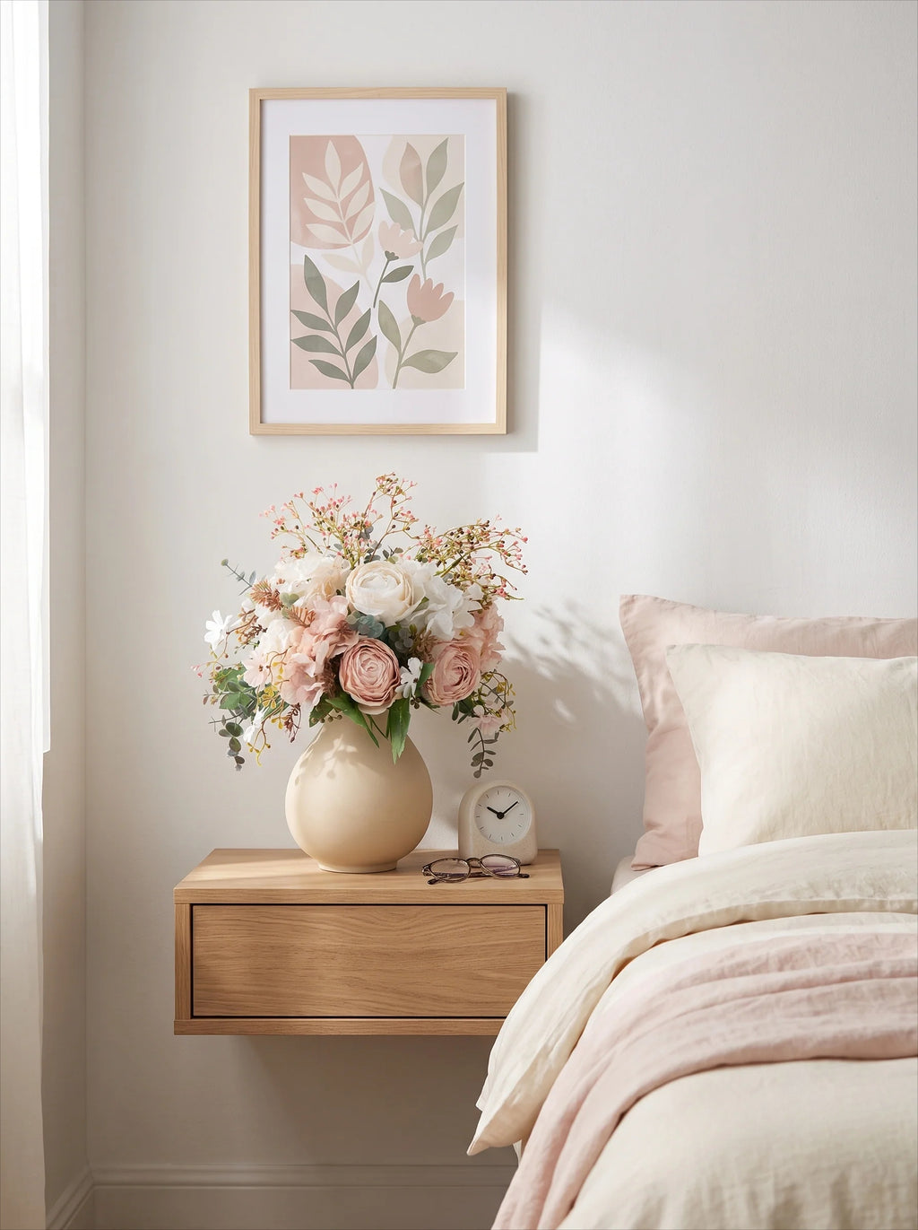 Luxury Vintage Blush Ranunculus & Rose Artificial Floral Arrangement